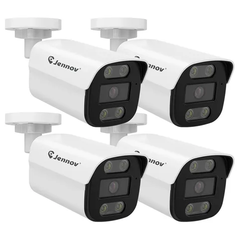 4pcs 4K 8MP PoE IP Security Camera Outdoor Wired Human Detection Night Vision