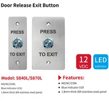 Access Control Exit Button Push Switch Door Release Buttons Open Electronic Gate