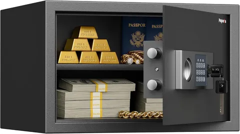 1.2 Cubic Feet Safe Box, Digital Security Lock Box with Shelf & Keypad & Combina