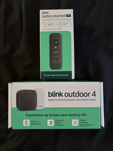 Blink Outdoor 4 Wireless Camera with Sync Module + Blink Video Doorbell | New