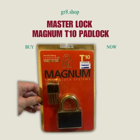 Master Lock Magnum T10 Padlock With 4 Keys Heavy-Duty Hardened Steel Security Fo