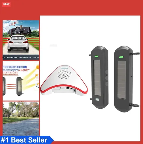 Solar Wireless Driveway Alarm System 1/2 Mile Range 300 Feet Sensor No Wiring