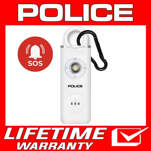 POLICE Personal Alarm Keychain 130dB Emergency Siren Flashlight Rechargeable