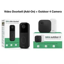 Blink Outdoor 4 Wireless Camera Security System & Blink Video Doorbell BUNDLE