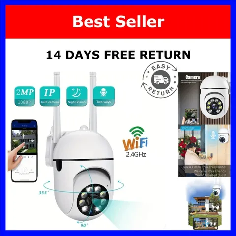 1080P WiFi Security Camera 360° Two-Way Audio Night Vision A7