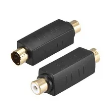 RCA Female to S-Video 4 Terminal Male Connector Stereo Adapter Coupler 2Pcs