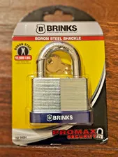 BRINKS ProMax 60mm Boron Steel Padlock 12,900lb Cut Resistant NEW 162-60091 Lock