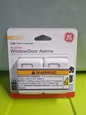 GE Personal Security Window Door Alarm Battery Operated Audible Alarms 2 Pack 