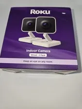 Roku Indoor Wired Security Cameras 2-Pack 1080p HD WiFi 6, Motion & Sound Alerts