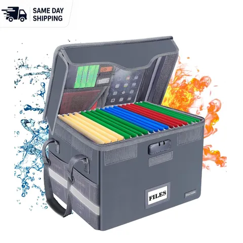 Secure Fireproof File Box - Lockable & Durable for Legal and Letter Size Folders