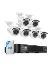 ZOSI 3K Lite Wired Security Camera System Outdoor, 6 X 2MP Cameras, 1TB HDD