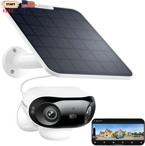 REOLINK Argus 4 Pro 4K Solar Camera Outdoor Wireless 180° Dual-Lens 8MP Camera