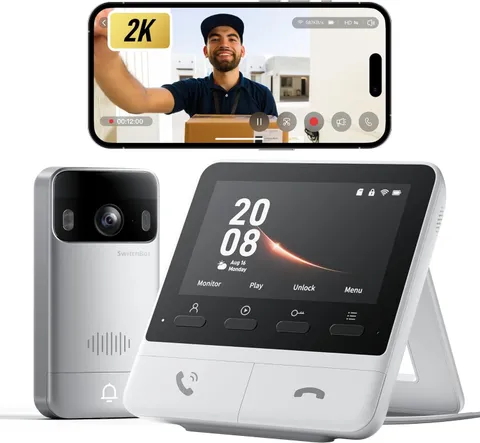 Video Doorbell Camera Wireless with Monitor, No Subscription, 4.3 Inch Screen, B