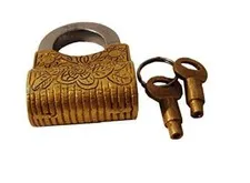 Handmade Working Functional Brass Handcuff Vintage Finish Padlock with Keys (H1)