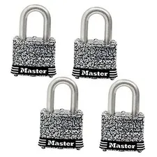 3SSQ Stainless Steel Outdoor Padlock with Key, 4 Pack 4 Pack, Keyed-Alike