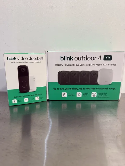 Blink Outdoor 4 XR 4-Camera Smart Security System Video Doorbell Lot NEW SEALED