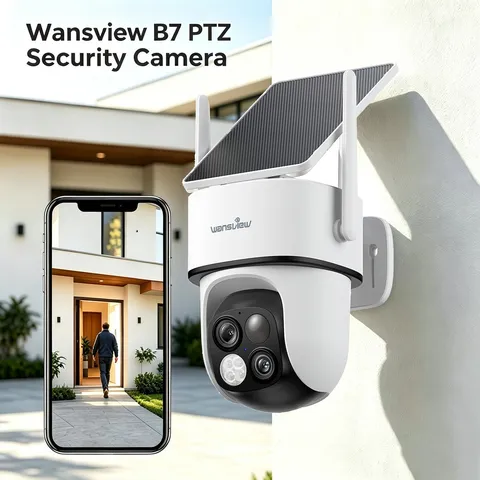Wansview B7 Security Cameras Wireless Outdoor, Solar Powered 360° Auto Tracking