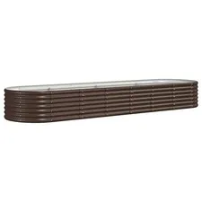 Garden Raised Bed Brown Powder-coated steel Large Durable vidaXL