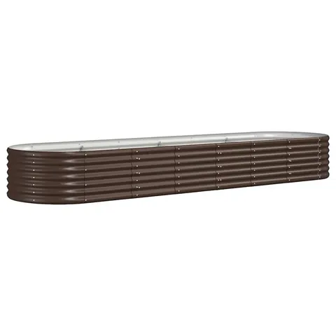Garden Raised Bed Brown Powder-coated steel Large Durable vidaXL