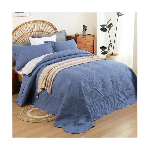 Cmfshape Oversized King Quilt Set Blue-120x120 California King Beds... Fast Ship