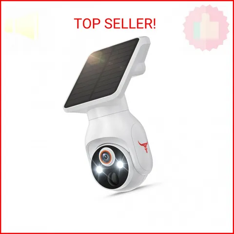 1080p Security Camera Wireless with Solar Panel, AI Human Detection, 2-Way Audio