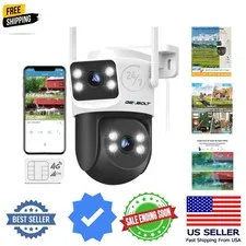 4G LTE Cellular Security Camera Outdoor No WiFi, Dual Lens PoE Surveillance C...