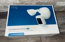 Ring Floodlight Cam Wired Pro w/ Birds Eye View 3D Motion Detection White