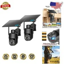 Solar Powered 4G Security Camera - No WiFi, 2K Color Night Vision, Outdoor