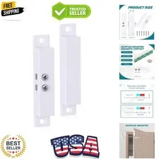 1 Sets Nc Wired Surface Mounted Alarm Magnetic Door Alarm Contact Sensor Door...