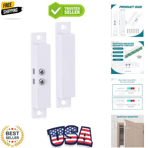 1 Sets Nc Wired Surface Mounted Alarm Magnetic Door Alarm Contact Sensor Door...