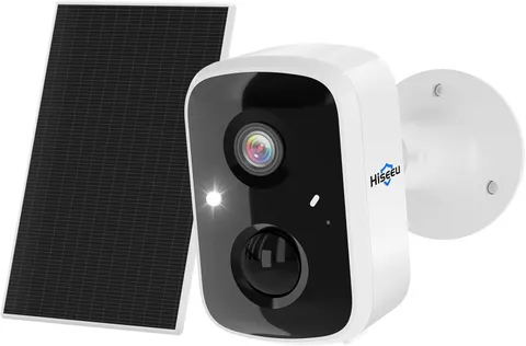 Hiseeu Solar Security Cameras Wireless Outdoor, Battery Powered 3K 4MP Surveilla