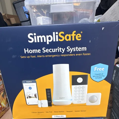 SimpliSafe 7-Piece Home Security System Kit Wi-Fi Wireless Base/Keypad/Sensors