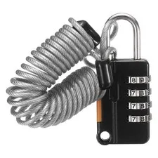 Luggage Lock, 4 Digit Combination Padlock with Flexible Silver Cable (130cm)