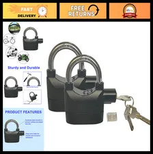 Universal Security Alarm Lock System - 110dB Anti-Theft Padlock for Doors & Bike