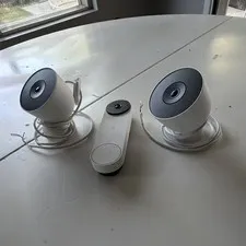 Google Nest Cam Wired 1080p IP Security Cameras White 2-Pack and Nest Doorbell