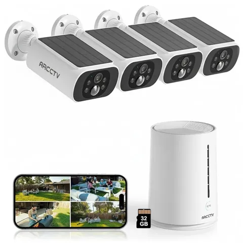 4MP Solar Wireless Security Camera System WiFi IP Color Night Vision 2 Way Audio