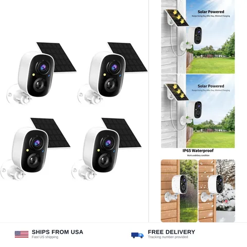 Tziarp 2K Solar Security Cameras Wireless Outdoor,Cameras for Home Security |...
