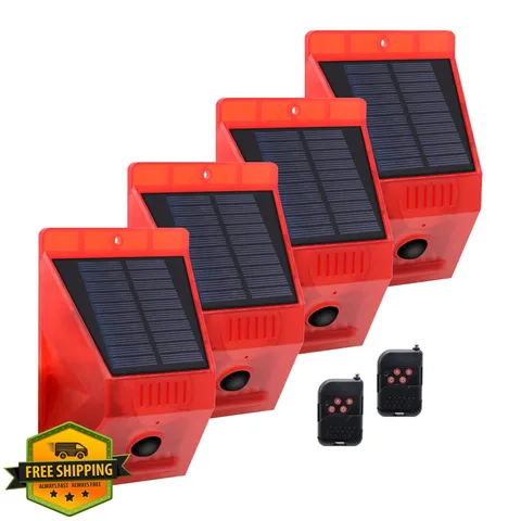 ChunHee Solar Alarm 129db 4 Light + 2 Remote