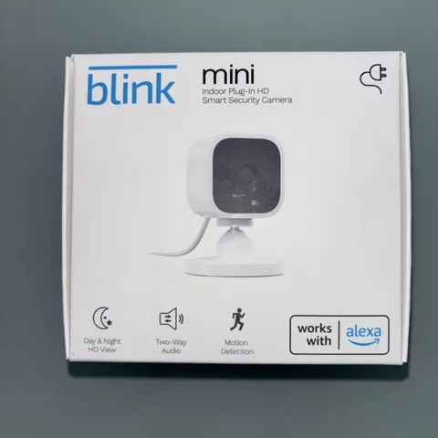 Blink Mini Indoor 1080p Smart Security Camera, White, Plug-In