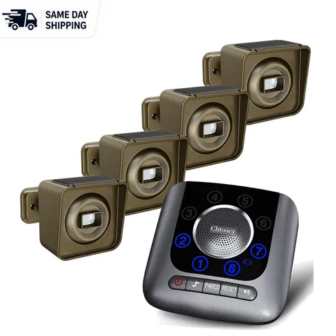 Solar-Powered Motion Sensor Driveway Alarm - 3 Sensitivity Levels for Security