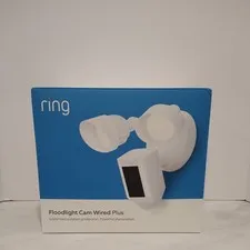 New NRFB Ring Floodlight Cam Plus White Video Security Monitoring