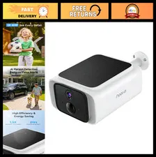 2K Solar Wireless Security Camera - Outdoor Dual-Band Wi-Fi, AI Alerts, Color Ni