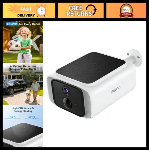 2K Solar Wireless Security Camera - Outdoor Dual-Band Wi-Fi, AI Alerts, Color Ni