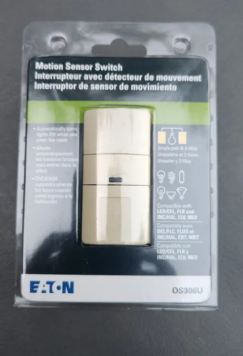 (2 Pack) OS306U Eaton Motion occupancy Sensor Switch, Ivory