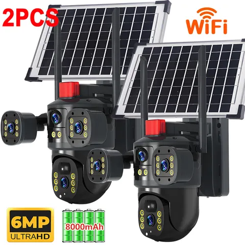 4K HD WiFi Camara De Seguridad Solar Para Exterior Inalambricas Vision Nocturna