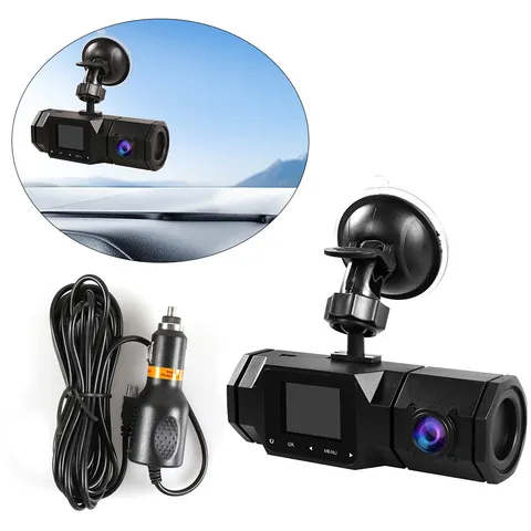 1080P Dual Dash Cam Front and Inside Camera IR Night Vision Car Driving Recorder