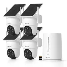 ARCCTV Wireless Outdoor Security Camera System Solar Battery Powered 2 Way Audio