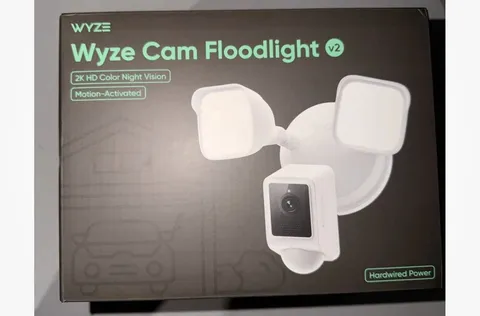 New WYZE Floodlight Camera v2, Security Camera Outdoor, 2K HD with Color Night