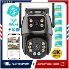 UDECER 8MP WiFi PTZ Outdoor Security Camera Dual Lens AI Tracking