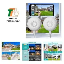 3MP Window Cameras for Home Security-2 Pack, 5GHz & 2.4GHz WiFi Dome Security...